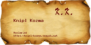 Knipl Kozma névjegykártya